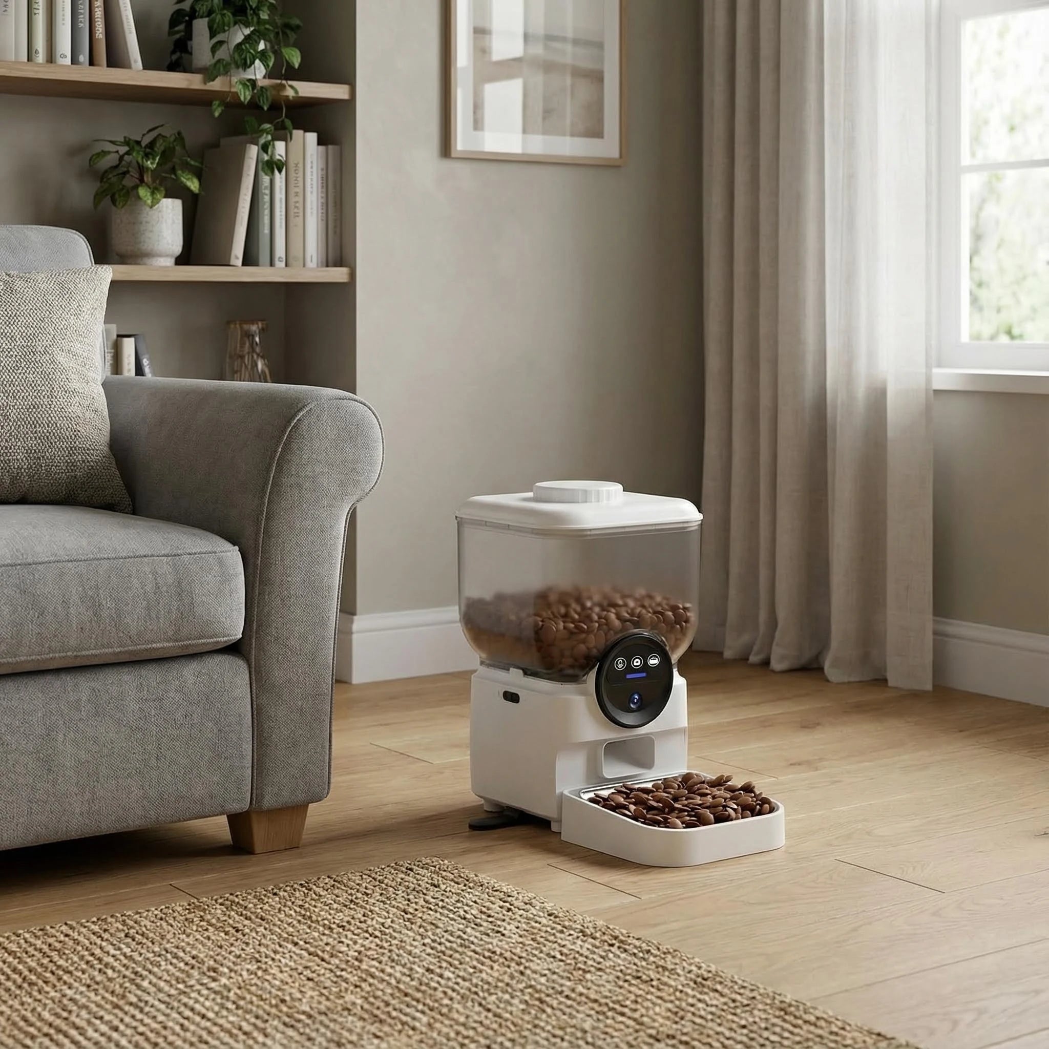Distributeur de Croquettes pour Chat Automatique  Rechargeable avec Caméra HD