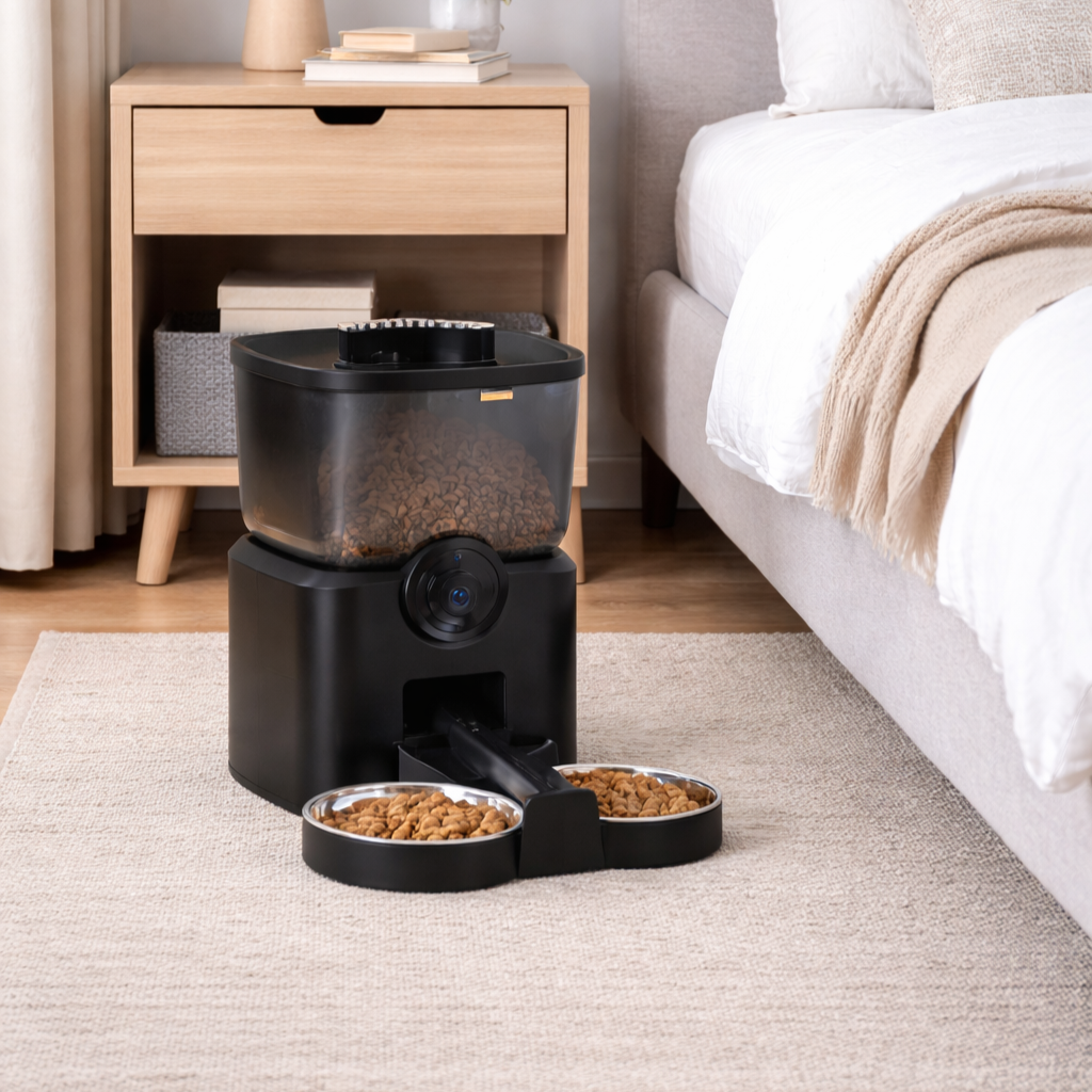 Distributeur de Croquettes pour Chat Automatique avec Caméra